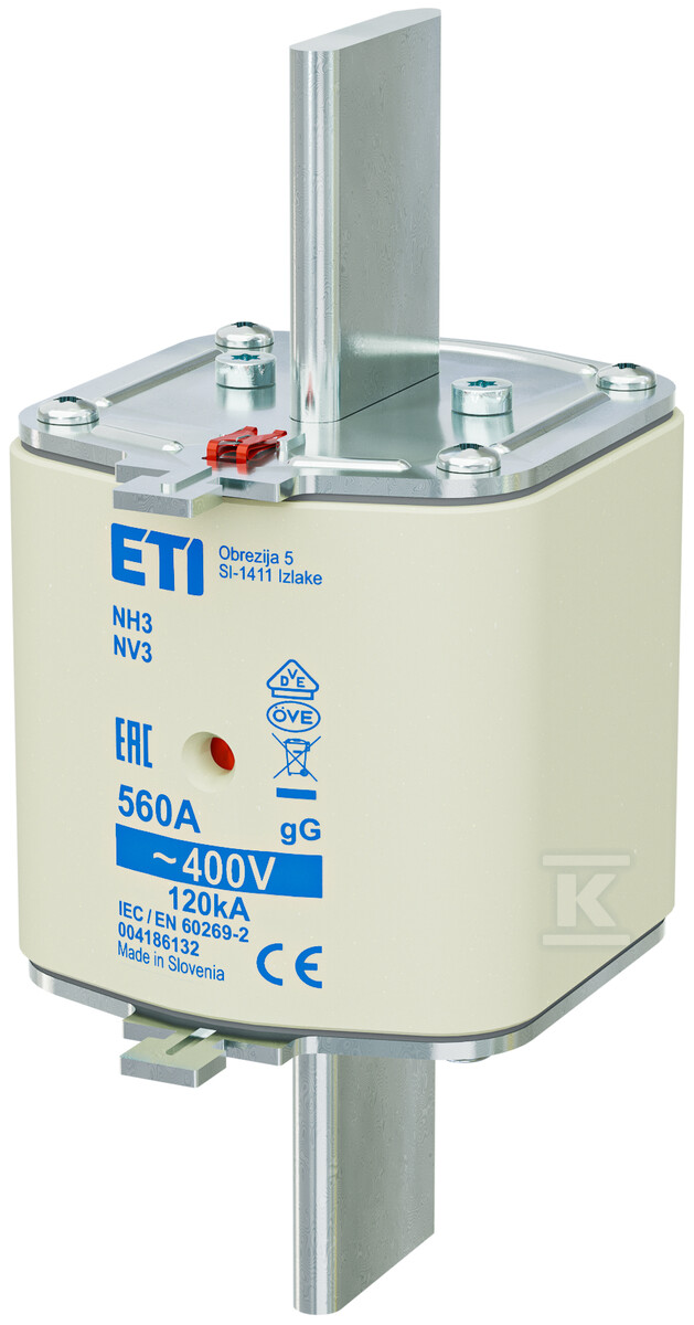 Wkładka bezpiecznikowa - NH3 gG 560A/400V - zwłoczna 004186132 - obrazek 1