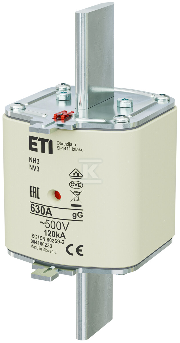 Wkładka bezpiecznikowa - NH3 gG 630A/500V - zwłoczna 004186233 - obrazek 1