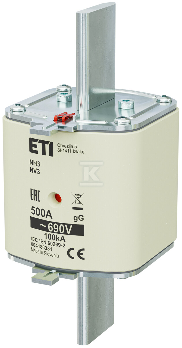 Wkładka bezpiecznikowa - NH3 gG 500A/690V - zwłoczna 004186331 - obrazek 1