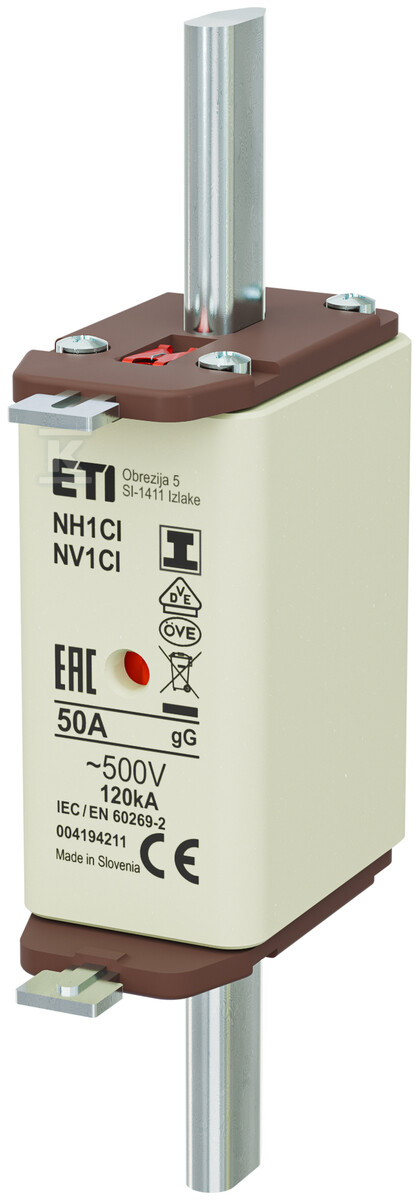 Wkładka bezpiecznikowa - NH1C/I gG 50A/500V - zwłoczna / zaczepy izolowane 004194211 - obrazek 1
