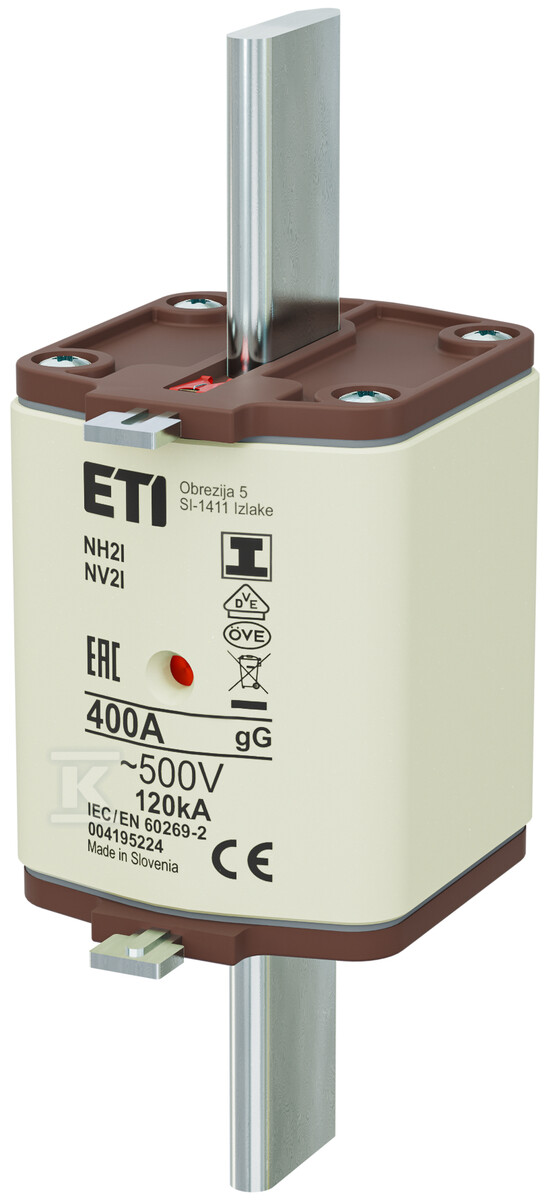 Wkładka bezpiecznikowa - NH2/I gG 400A/500V - zwłoczna / zaczepy izolowane 004195224 - obrazek 1