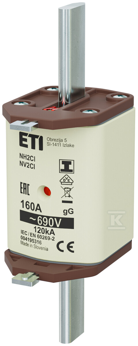 Wkładka bezpiecznikowa - NH2C/I gG 160A/690V - zwłoczna / zaczepy izolowane 004195316 - obrazek 1