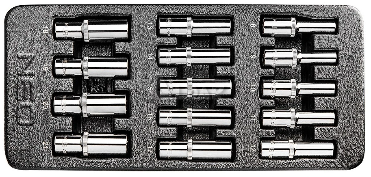 Nasadki długie 1/2 8‑21 mm /zestaw 14 szt./ 84‑243 - obrazek 1