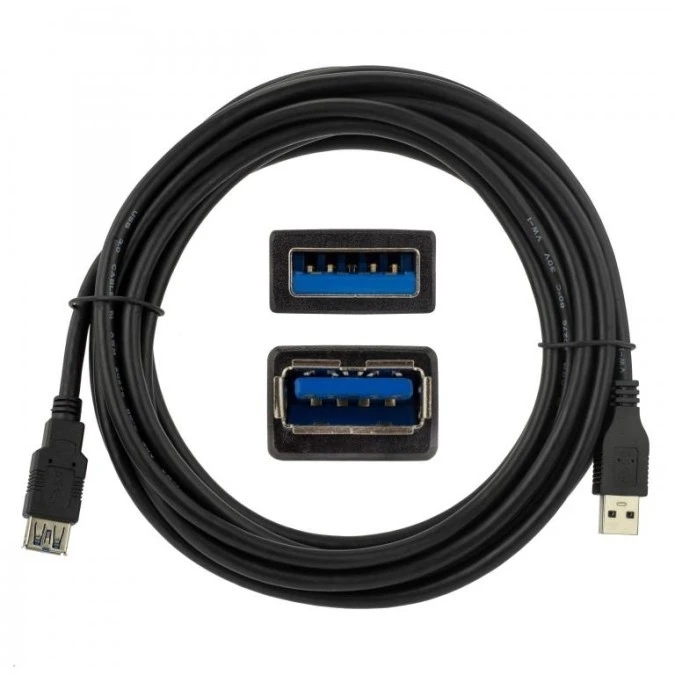NEKU Kabel przedłużacz USB 3.0 A (wtyk / gniazdo) czarny 0,8m