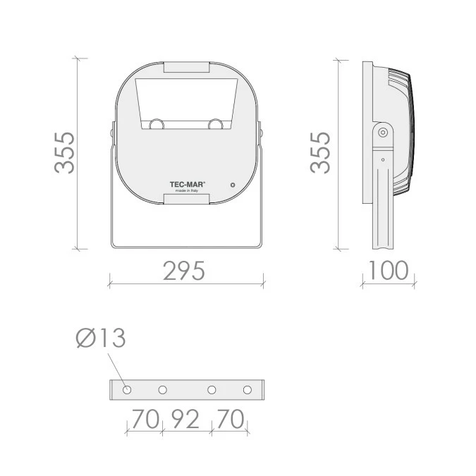 Naświetlacz LED LITTLE‑LORD 120W 14120lm 118lm/W (zam.250W) 4000K RA80 MOD.AR (SILVER) IP66 7 lat gwarancji Made in EU - obrazek 3