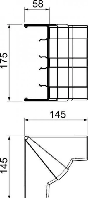 Naroże wewnętrzne ruchome RAPID 45‑2 175x145x145 GK‑IH53165LGR jasnoszary 6113442 - obrazek 2