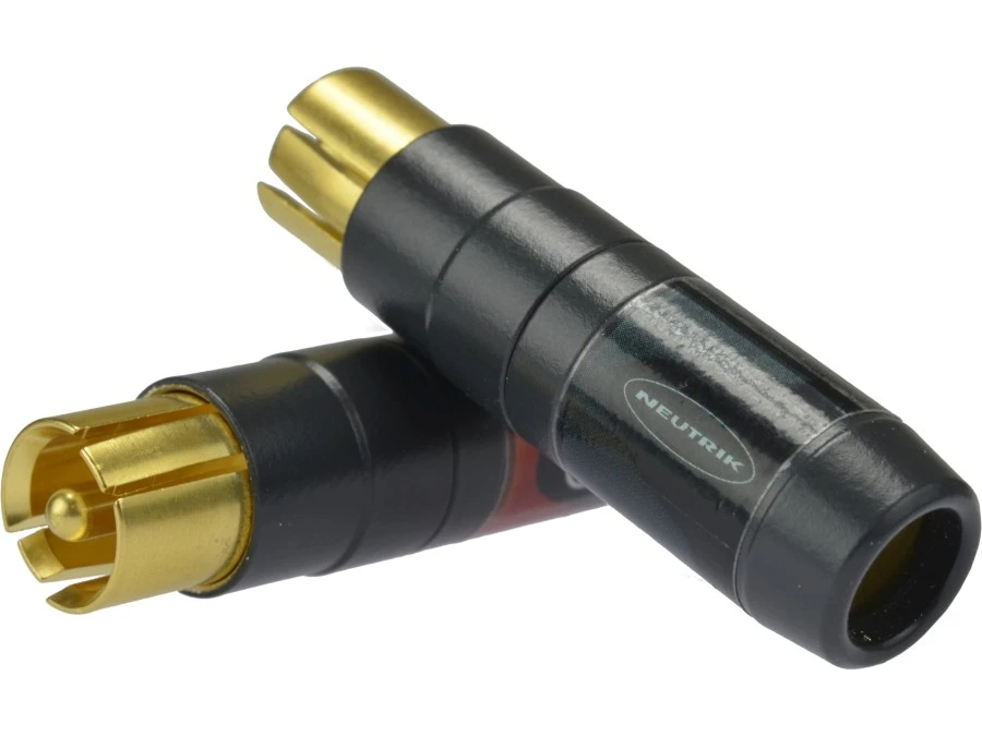 NEUTRIK Wtyk RCA Cinch HQ na kabel do 7,3mm pozłacany czarny NF2C‑B/2 Komplet 2 sztuk (czarny + czerwony) - obrazek 2