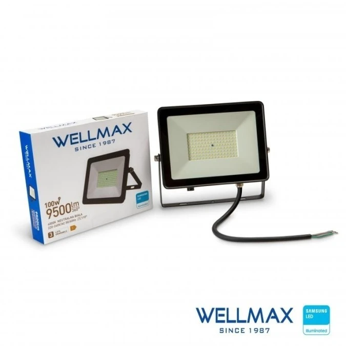 Naświetlacz LED 100W 95lm/W 9500lm IP65 Neutralna 4000K SAMSUNG / GOL1FLN100 - obrazek 2