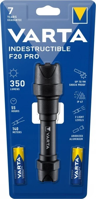 Niezniszczalna latarka diodowa Varta F20 PRO 6W 2AA 18711