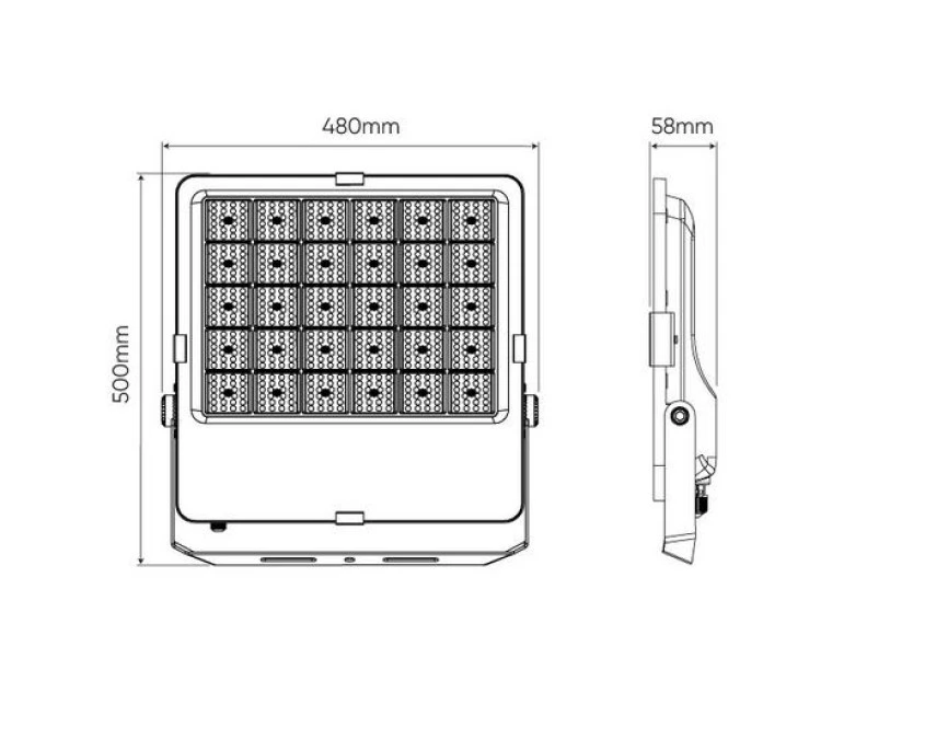 Naświetlacz projektor LED na boisko orlik Floodlight 400W 4000K 140lm/W 56000lm Asymetria T2 5 lat gwar. - obrazek 2