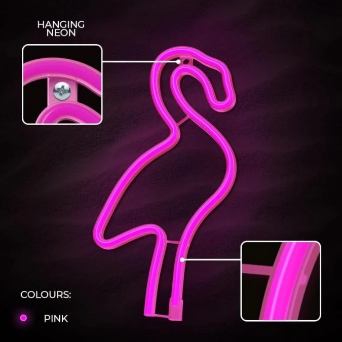 Neon LED FLAMING różowy Bat + USB FLNE18 Forever Light - obrazek 3
