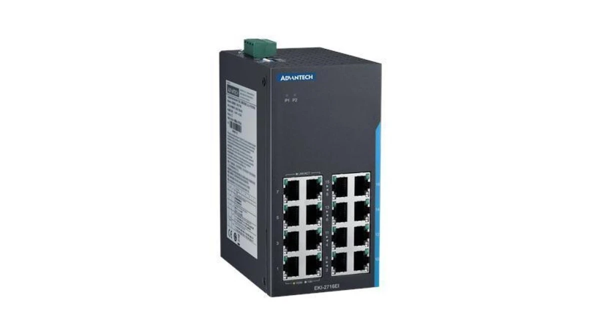 Niezarządzalny przełącznik sieciowy, z 16x port FE z Auto MDI/MDI‑X, EMC lvl. 4, szeroki zakres temperaturowy EKI‑2716EI‑A