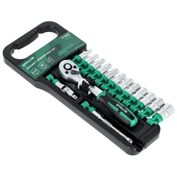 Nasadki i grzechotka na hangerze 15 elementów 1/4” STALCO S011100015 - obrazek 1