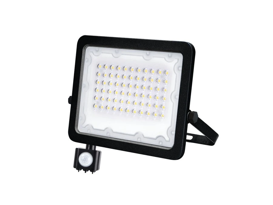 Naświetlacz LED GALAXI 50W 5000lm barwa zimna 6000K IP65 projektor czarny z czujnikiem - obrazek 1