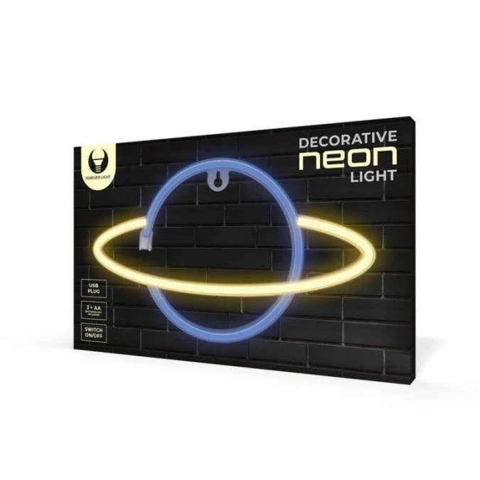 Neon LED SATURN żółty niebieski Bat + USB FLNE11 Forever Light - obrazek 2