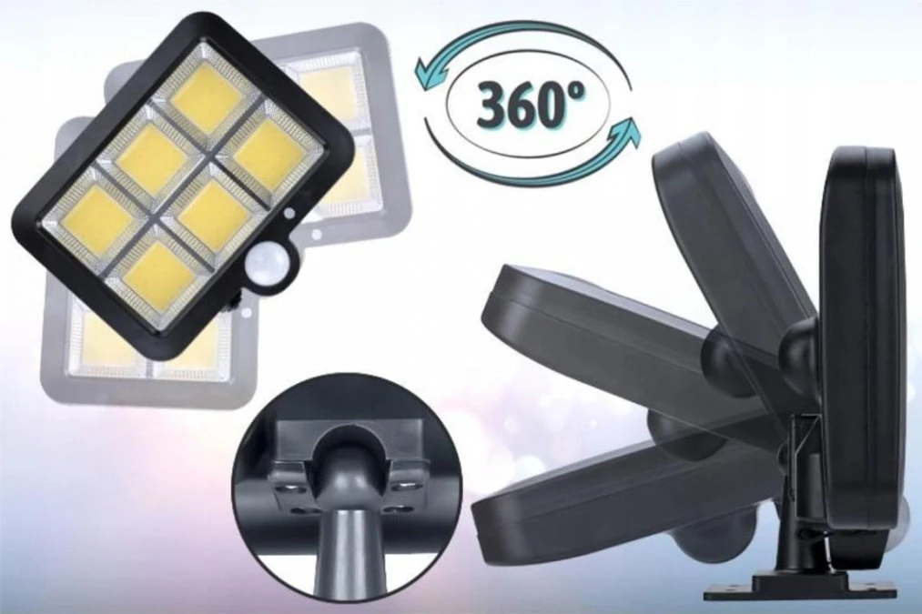 Naświetlacz Solarny LED 260lm z Czujnikiem ruchu PIR IP65 6000K - obrazek 3