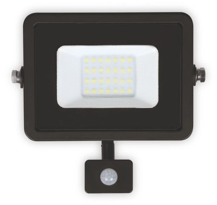 Naświetlacz LED LUMAX PLATI 20W 1400lm 3000K IP44 czarny czujnik ruchu LFL104S - obrazek 1