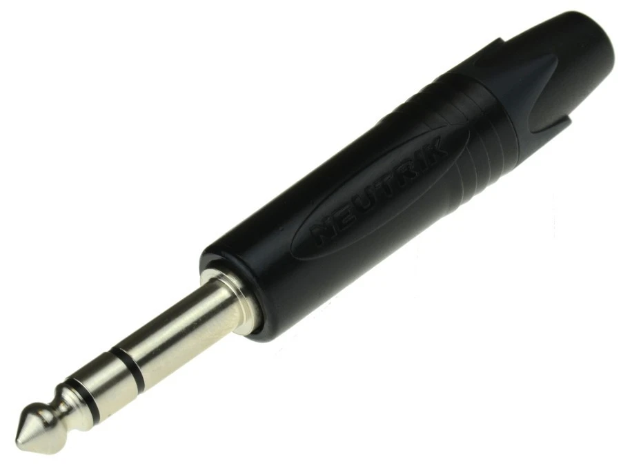 NEUTRIK Wtyk instrumentalny Jack 6,3mm Stereo na kabel do 7,0mm niklowany czarny NP3X‑BAG - obrazek 1