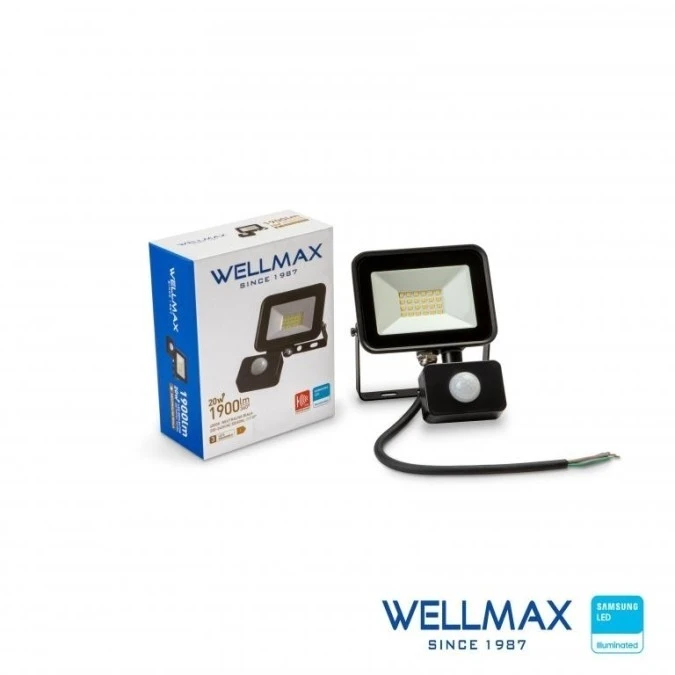 Naświetlacz LED 20W 95lm/W 1900lm IP54 Neutralna 4000K z czujnikiem ruchu SAMSUNG / GOL1FLN020P - obrazek 2