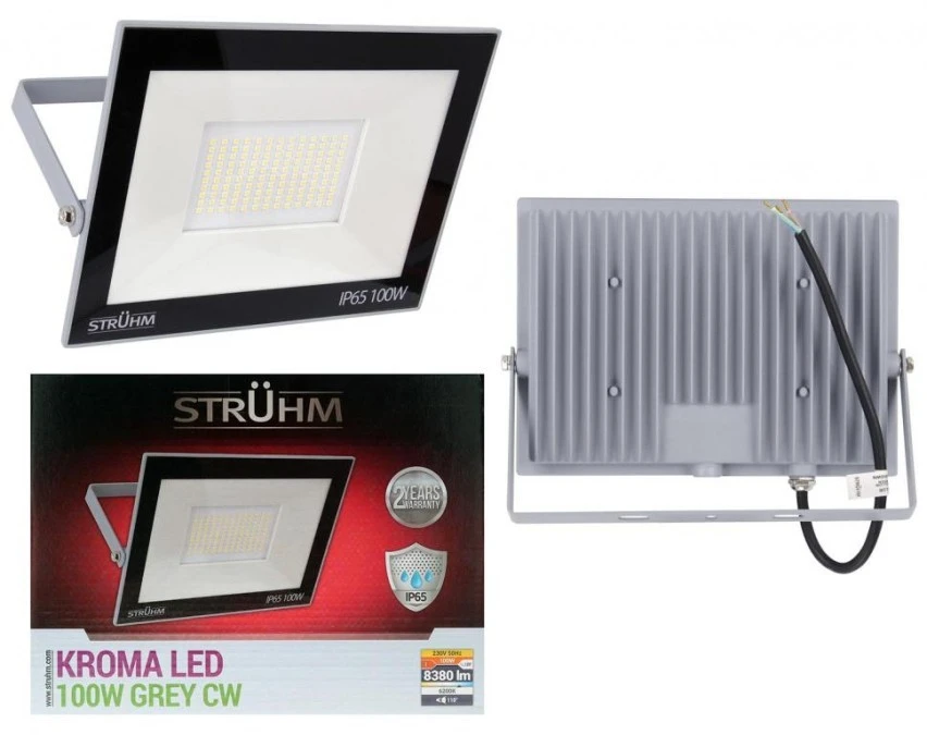 Naświetlacz lampa zewnętrzna LED KROMA 100W 6200K szara 03704 STRUHM - obrazek 1