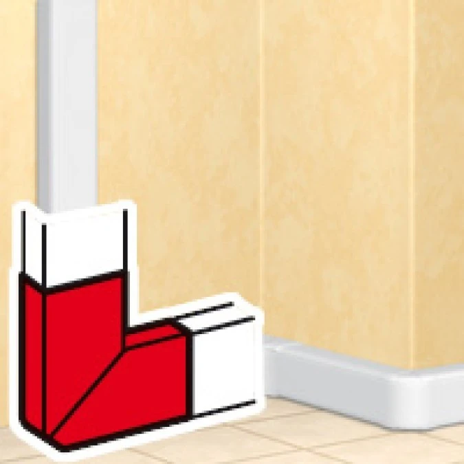 Naroże kanału płaskie regulowane DLP 65x150 biały 010790 - obrazek 3
