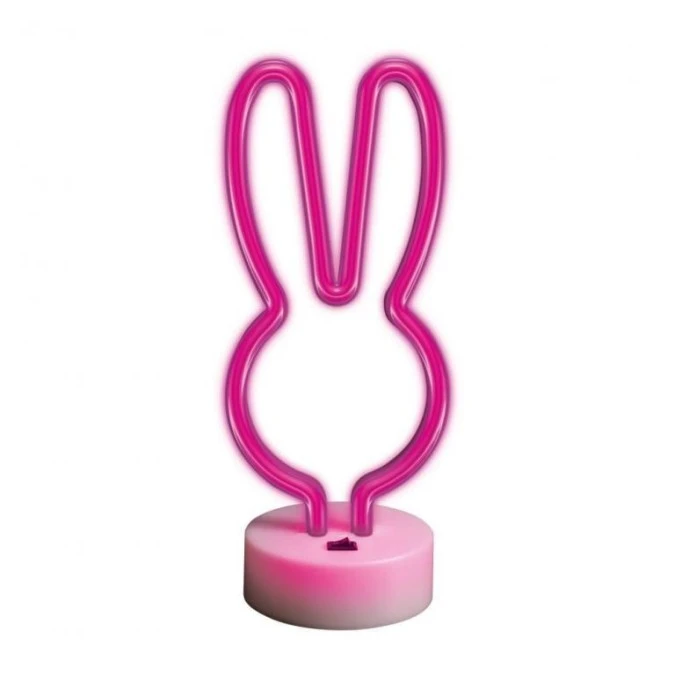 Neon na podstawce LED KRÓLICZEK róż FSNE04 Forever Light - obrazek 1