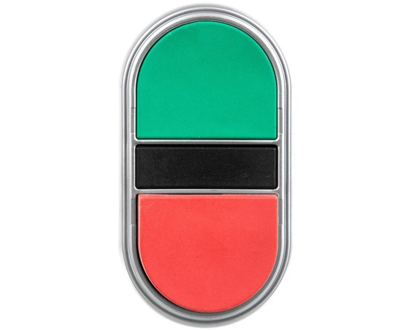 Napęd przycisku podwójny zielony/czerwony z samopowrotem wystający/płaski LPCB7213 - obrazek 1