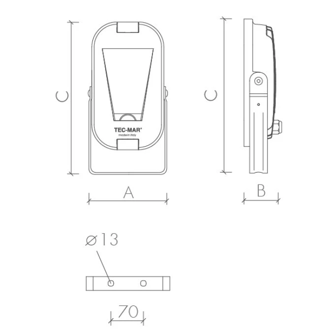 Naświetlacz LED LORDINO 40W 5111lm 130lm/W (zam.100W) 4000K RA80 MOD.AR (SILVER) IP66 7 lat gwarancji Made in EU - obrazek 3