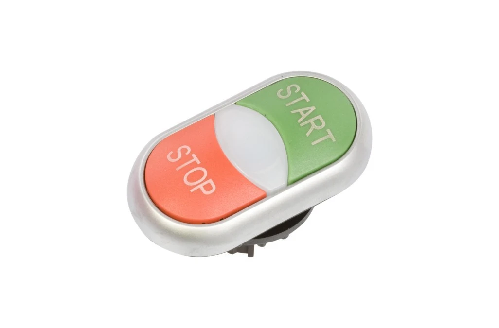 Napęd przycisku podwójny zielony/czerwony /START‑STOP/ z podświetleniem z samopowrotem M22‑DDL‑GR‑GB1/GB0 216702 - obrazek 2