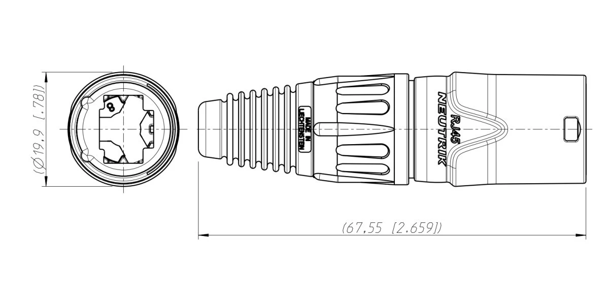 NEUTRIK Obudowa do wtyku RJ45 8p8c na kabel 8,0mm NE8MX‑1 - obrazek 2