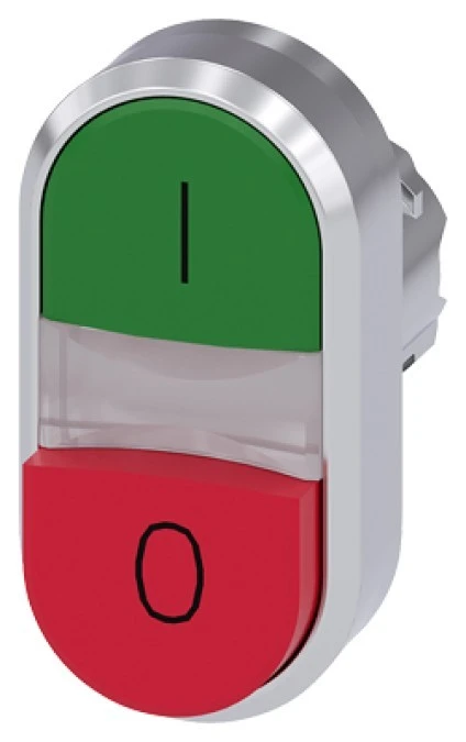 Napęd przycisku podwójnego 22mm zielony /I/ i czerwony wystający /O/ z podświetleniem metal IP69k Sirius ACT 3SU1051‑3BB42‑0AK0 - obrazek 3