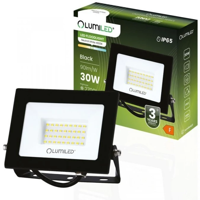 Naświetlacz LED ZUNA2 30W 2700lm 4000K IP65 Czarny LUMILED - obrazek 1