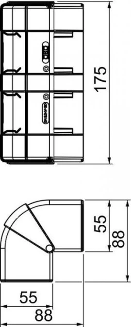Naroże zewnętrzne ruchome RAPID 45‑2 175x88x88 GK‑AH53165LGR jasnoszare 6113422 - obrazek 2