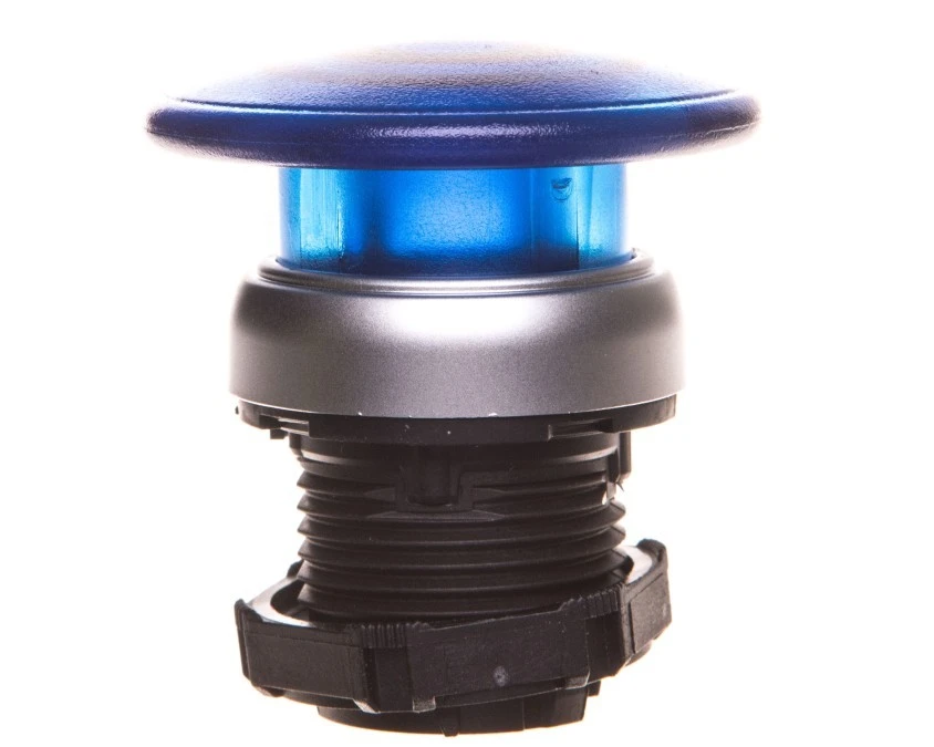 Napęd przycisku grzybkowego 40mm niebieski podświetlany z samopowrotem bez adaptera LPCBL6146 - obrazek 1