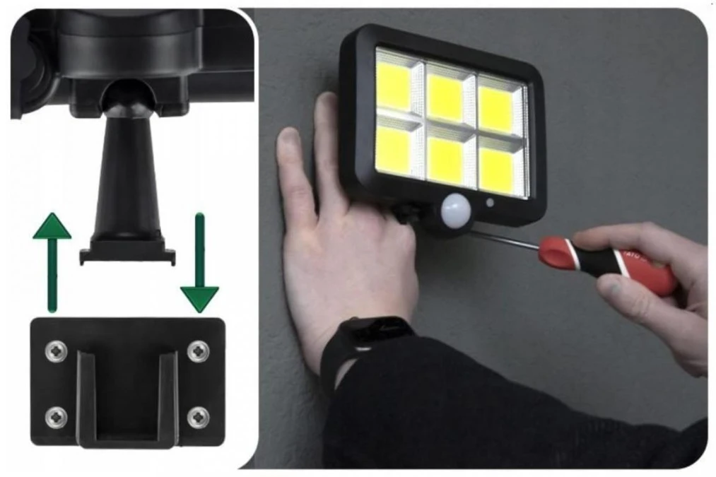 Naświetlacz Solarny LED 260lm z Czujnikiem ruchu PIR IP65 6000K - obrazek 2