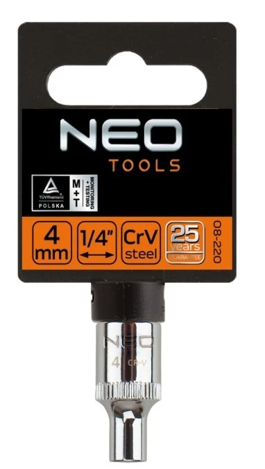 Nasadka sześciokątna 1/4, 4 mm, superlock /5szt./ - obrazek 2