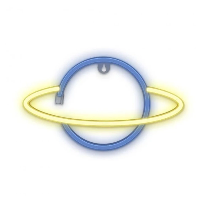 Neon LED SATURN żółty niebieski Bat + USB FLNE11 Forever Light - obrazek 1