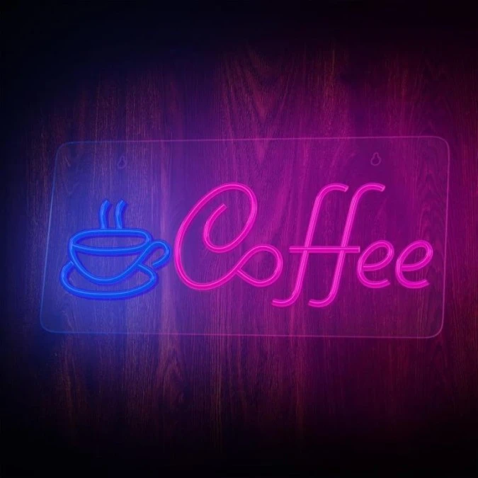 Neon PLEXI LED COFFEE niebieski róż NNE11 Neolia - obrazek 2