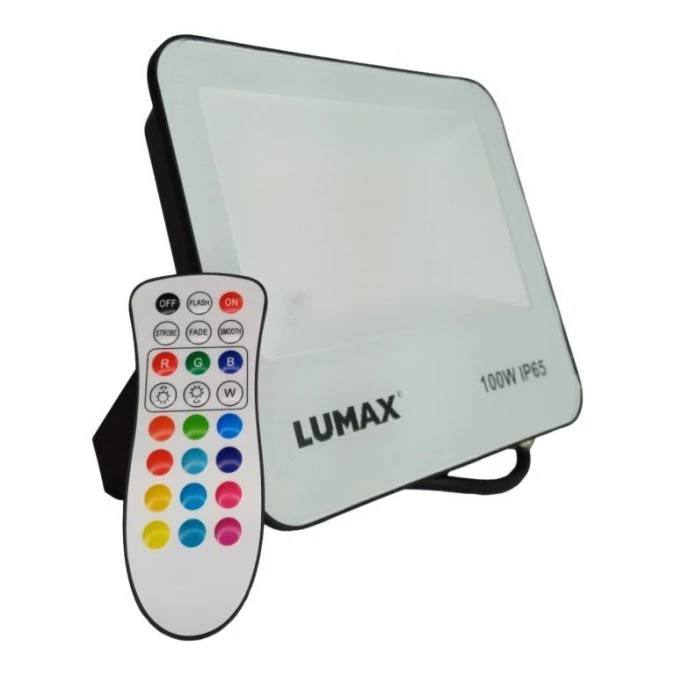 Naświetlacz projektor LED zmiana kolorów RGB 100W IP65 IK08 z pilotem Syrius - obrazek 1