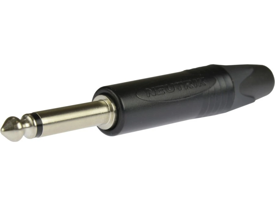 NEUTRIK Wtyk instrumentalny Jack 6,3mm Mono na kabel do 7,0mm niklowany czarny NP2X‑BAG - obrazek 1