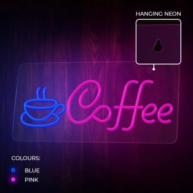 Neon PLEXI LED COFFEE niebieski róż NNE11 Neolia - obrazek 3