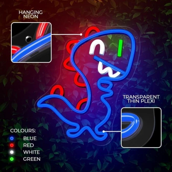 Neon PLEXI LED JURASSIC BABY DINO niebieski FLNJ01 Forever Light - obrazek 3