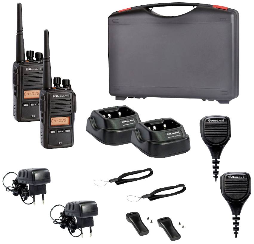 Midland G18 Pro NC 2er Koffer m. MA 25-M Security C1145.S1 Radiotelefon PMR - obrazek 1