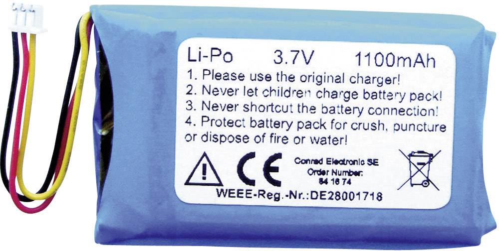 1Z10116 Akumulator specjalny wtyczka LiPo 3.7 V 1100 mAh 1 szt. - obrazek 1