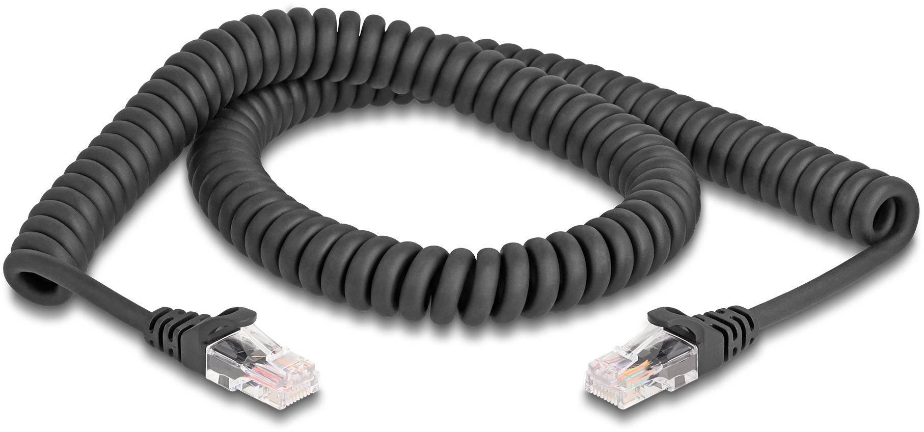 kabel LAN Delock 87993, 1 szt., RJ45, CAT 5e, 2.00 m, czarny - obrazek 1
