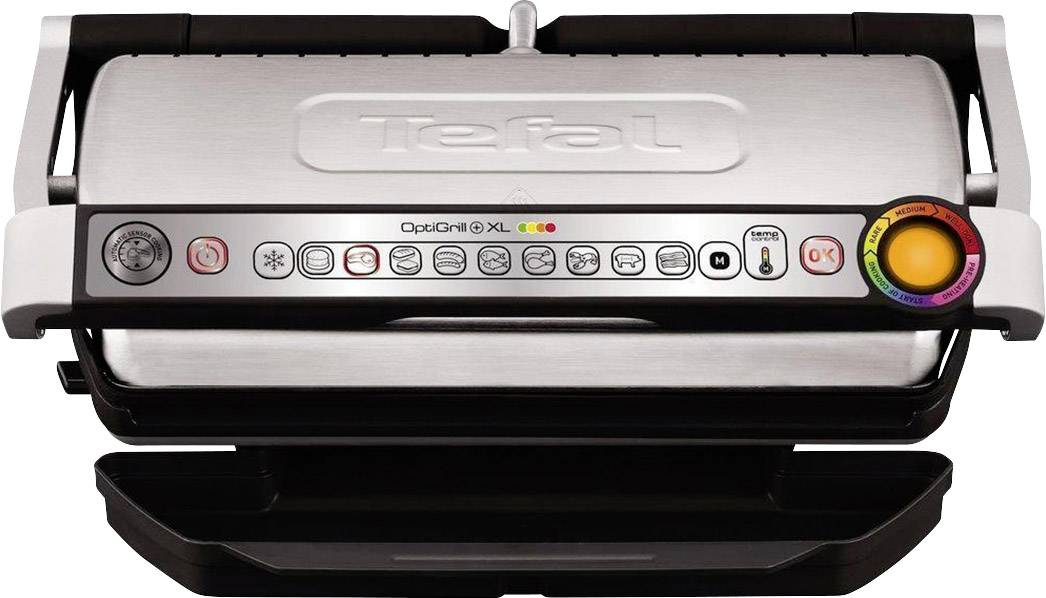 Tefal Optigrill XL Elektryczny Grill kontaktowy automatyczna regulacja temperatury stali szlachetnej (szczotkowanej), cz - obrazek 1