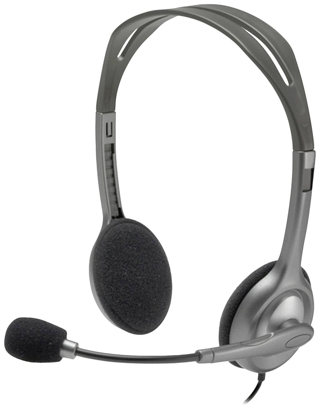 Logitech H111 Słuchawki nauszne przewód stereo szary redukcja szumów mikrofonu Komputer - obrazek 1