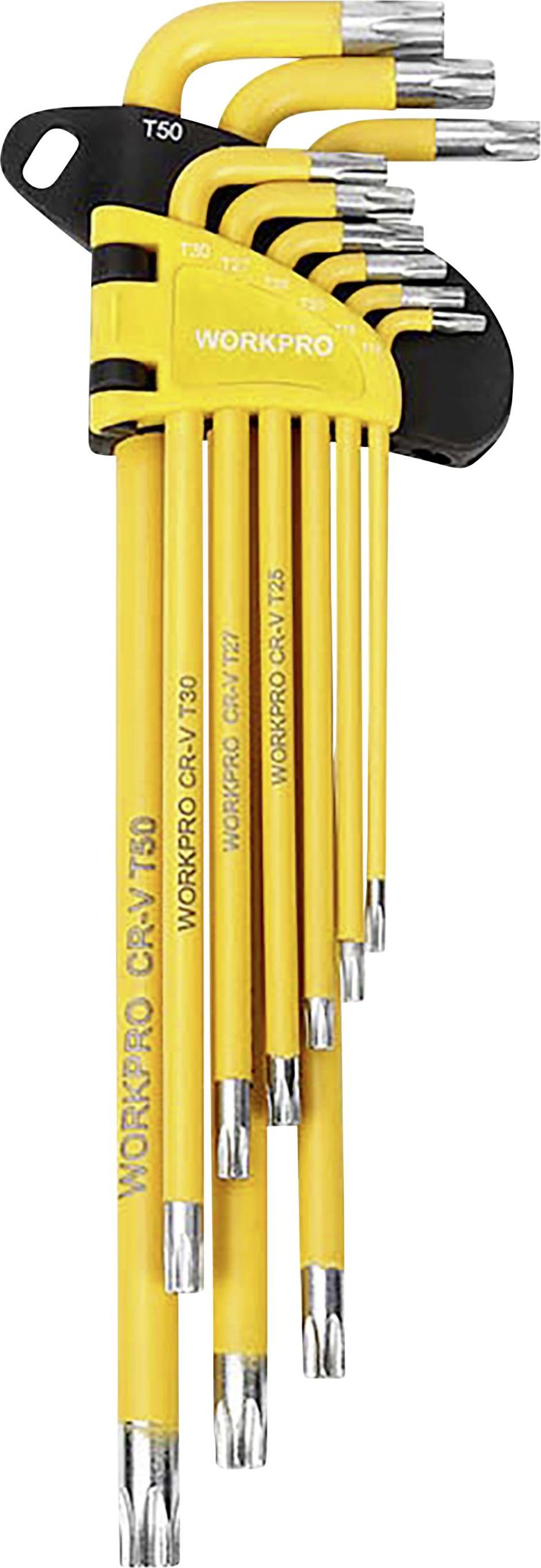 WorkPro TX Zestaw kluczy trzpieniowych o profilu T T 10, T 15, T 20, T 25, T 27, T 30, T 40, T 45, T 50 - obrazek 1