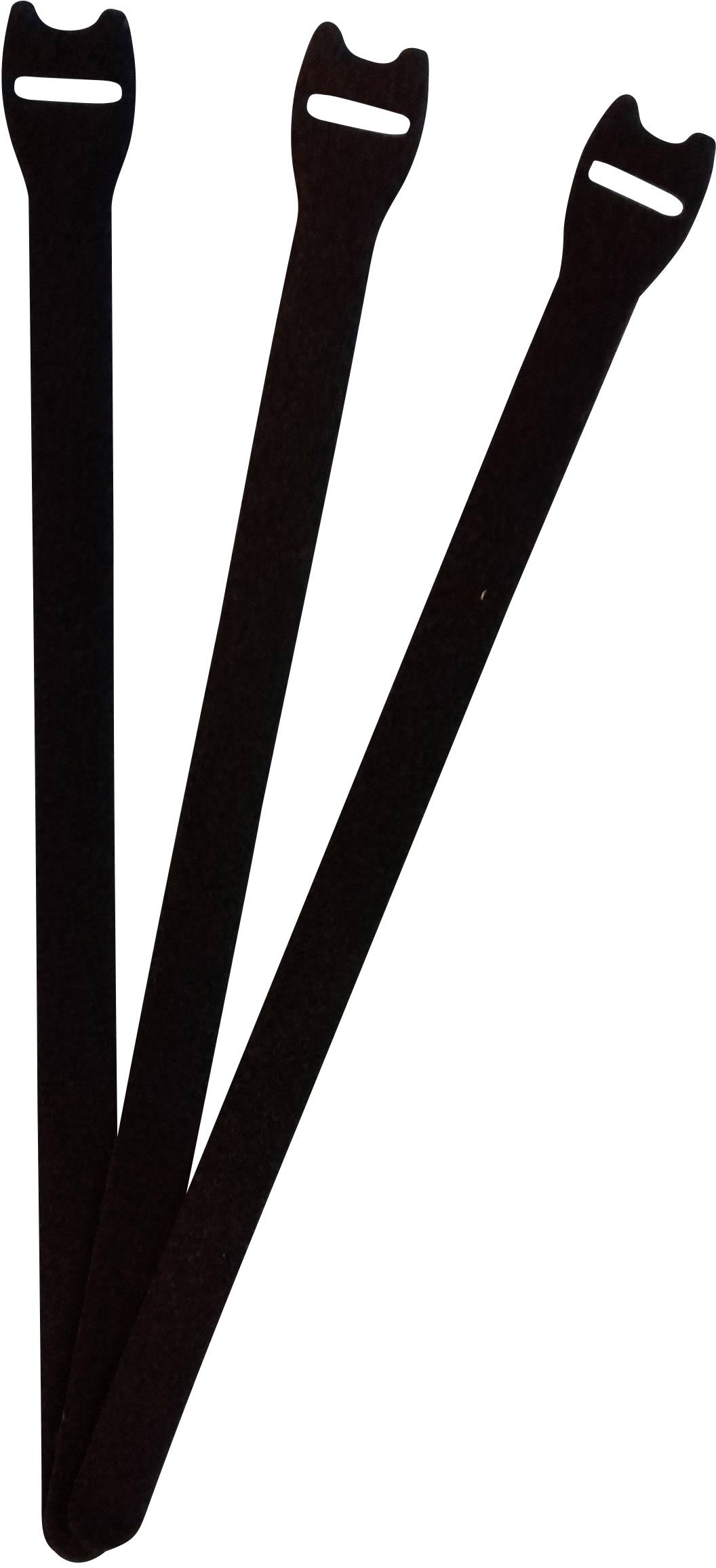 Opaska kablowa na rzepy do wiązania element z pętelkami i haczykami (D x S) 304 mm x 16 mm czarny FASTECH® E1-4-330-B100 - obrazek 1