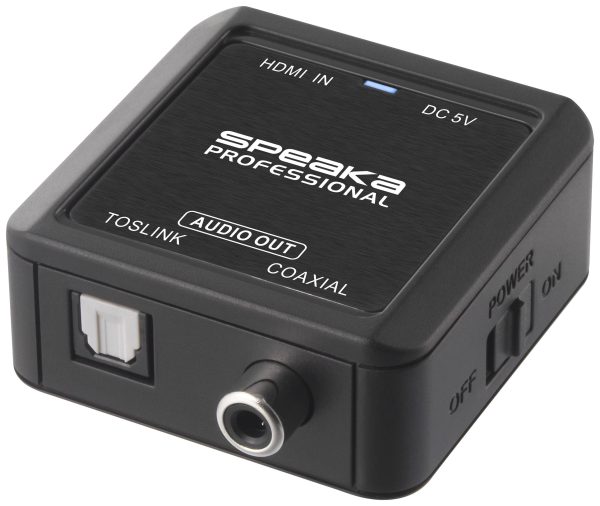 konwerter HDMI, S/PDIF, Toslink/optyczne SpeaKa Professional SP-10094288, [1x złącze żeńskie HDMI – 2x złącze żeńskie ko